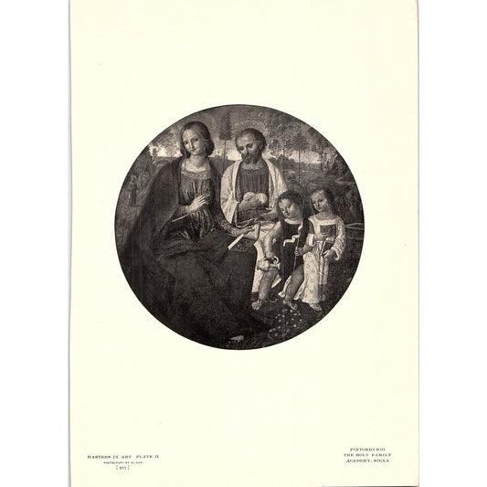 The Holy Family - Pinturicchio - 1904 Litho Art Print AF5-1