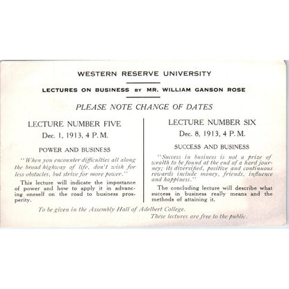 1913 Adelbert College Western Reserve University William Ganson Rose AD8-RS1