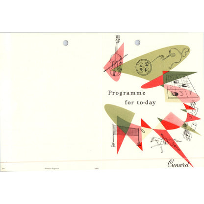 1956 Feb 3rd RMS Mauretania Cunard Line Program Capt. C.S. Williams AB9