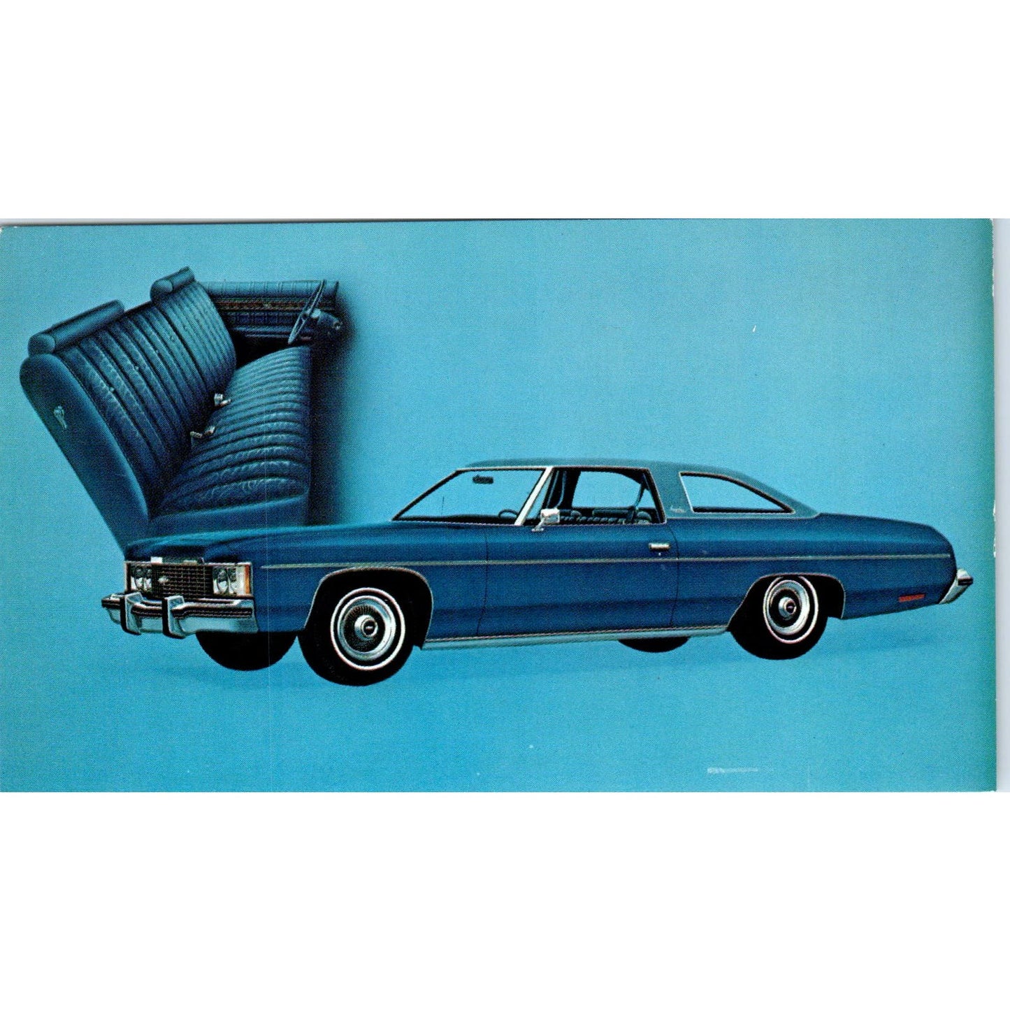 1974 Chevrolet Chevy Impala Custom Coupe Blue Vintage Postcard PC3