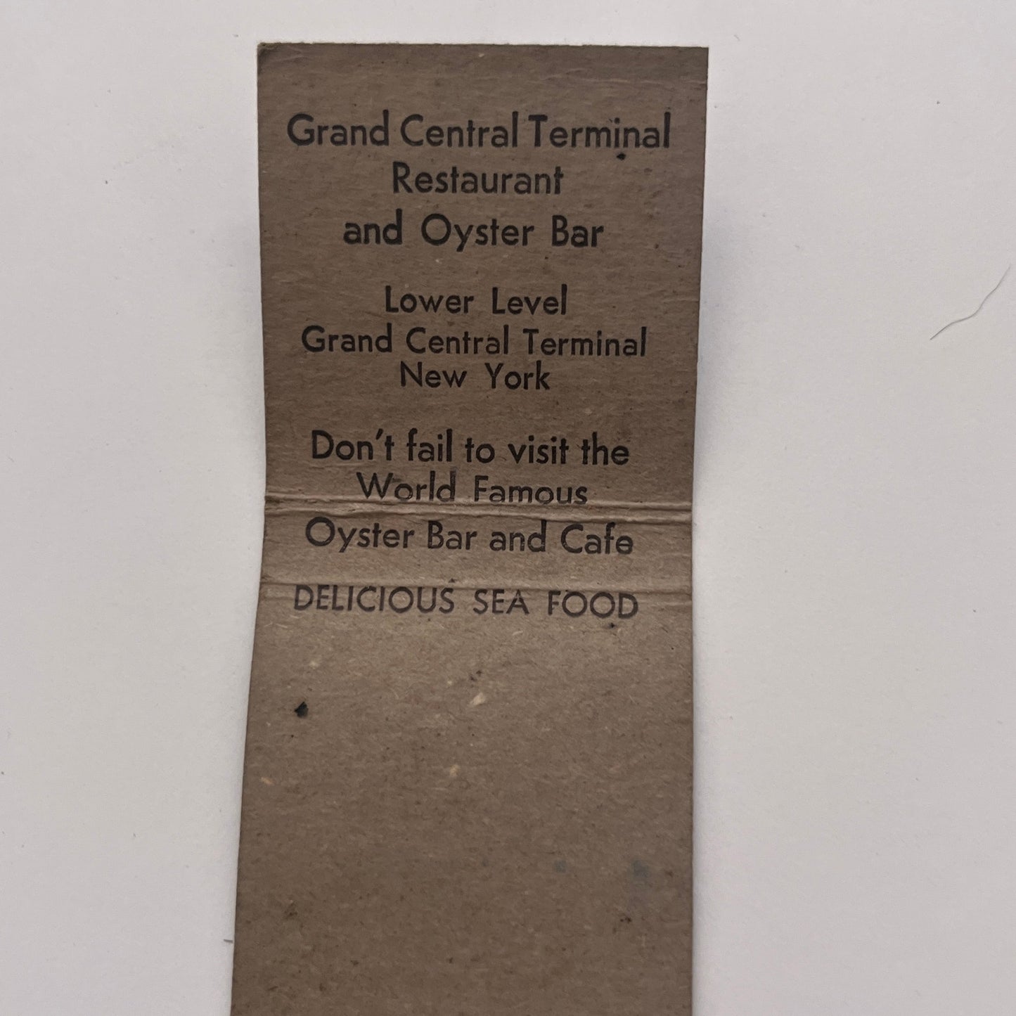 Gateway Restaurants Grand Central Terminal Oyster Bar Vintage Matchbook TB8-MB-3