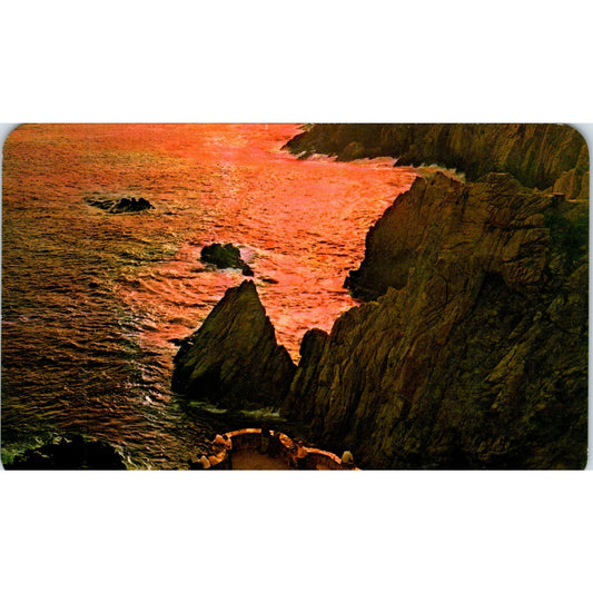 Bonita Puesta Del Sol Acapulco Gro. Mexico Vintage Postcard PE6