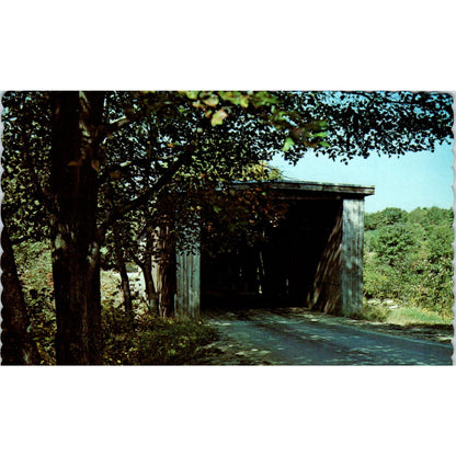 County Farm Bridge Dover NH Vintage Covered Bridge Postcard PC15