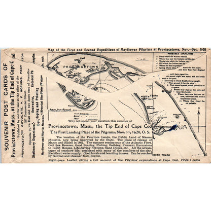 Vintage Engraved Envelope Provincetown Cape Cod MA AE9-X1