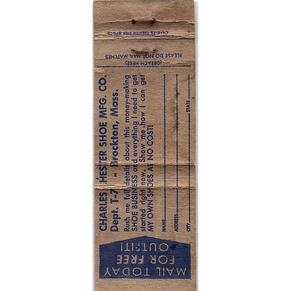Charles Hester Shoe Co Brockton MA Vintage Matchbook Cover SC7-Y11