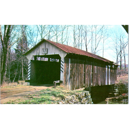 Licking County 7 Johny Little Bridge Fallsburg OH Covered Bridge Postcard PC12