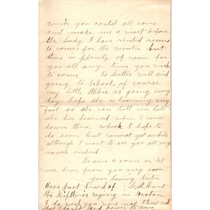 1900 Original Handwritten Letter from Peacham Vermont D23