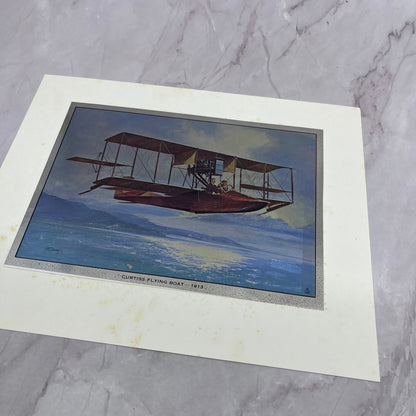 Curtiss Flying Boat 1913 Airplane Vintage Chromatic Foil Etch 8x10" V18