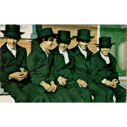 Amish Boys in their Sunday Dress Pennsylvania Dutch Country Vintage Postcard PD5