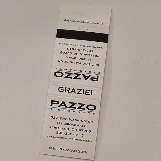 Pazzo Ristorante Portland OR Vintage Matchbook Cover TB6-MB2-2