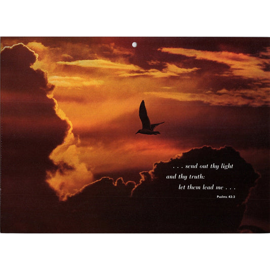 1983 Psalms 43:3 Heaven Sky Sunset Scene 7.5x10.5" Art Print V22