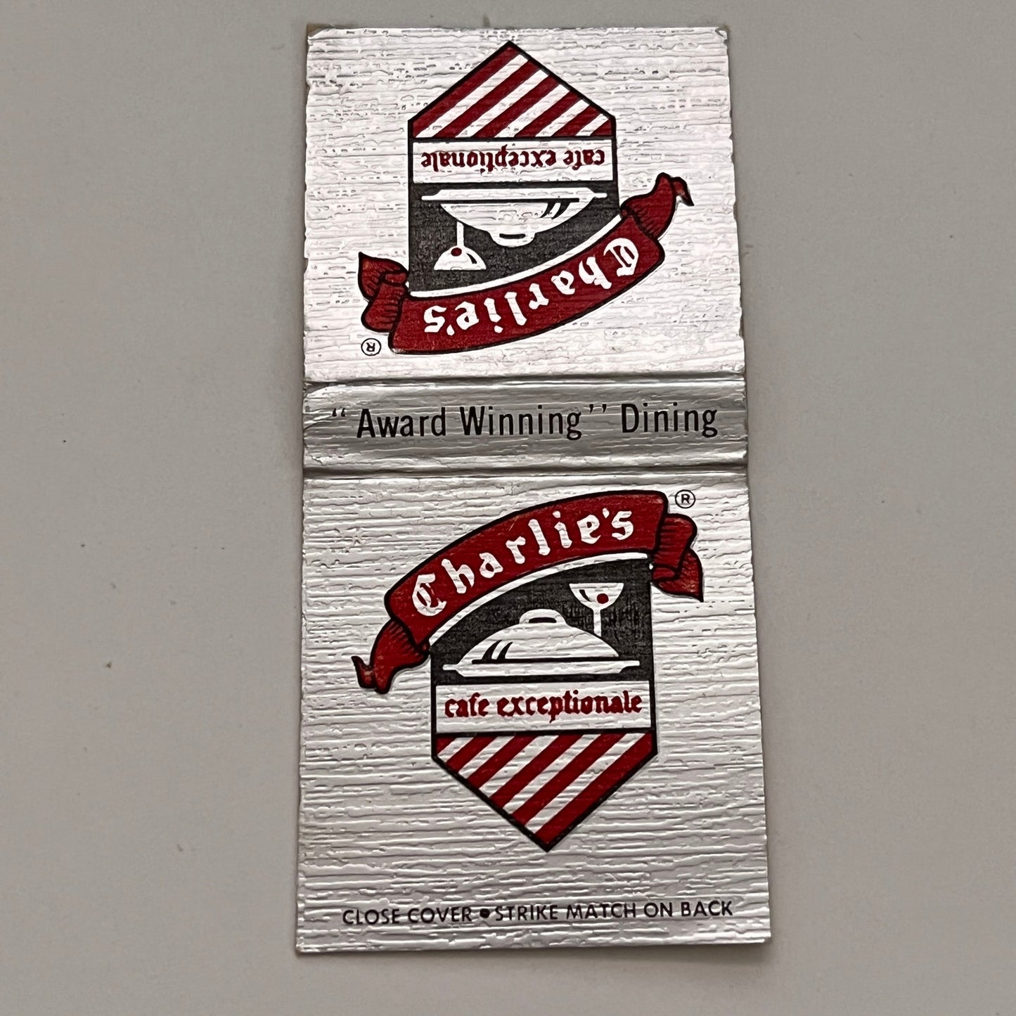 Charlie's Cafe Exceptionale Minneapolis MN Vintage Matchbook TB6-MB2-14
