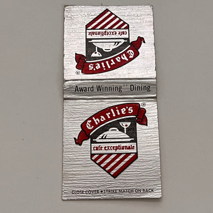 Charlie's Cafe Exceptionale Minneapolis MN Vintage Matchbook TB6-MB2-14