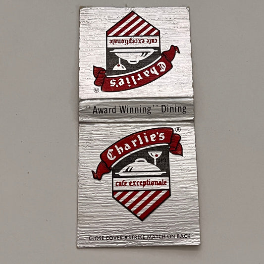 Charlie's Cafe Exceptionale Minneapolis MN Vintage Matchbook TB6-MB2-14
