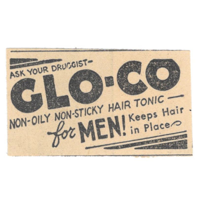 Glo-Co Hair Tonic for Men 1935 Minneapolis Journal Advertisement AE7-H3