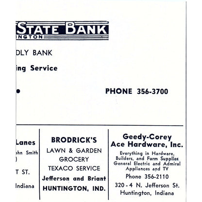 Raker's Poly Clean Center 1255 So. Jefferson St Huntington Indiana 1964 Ad AG1-9