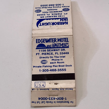 Edgewater Hotel & Apartments Harbor Light Inn Ft Pierce FL Matchbook TB6-MB1-10