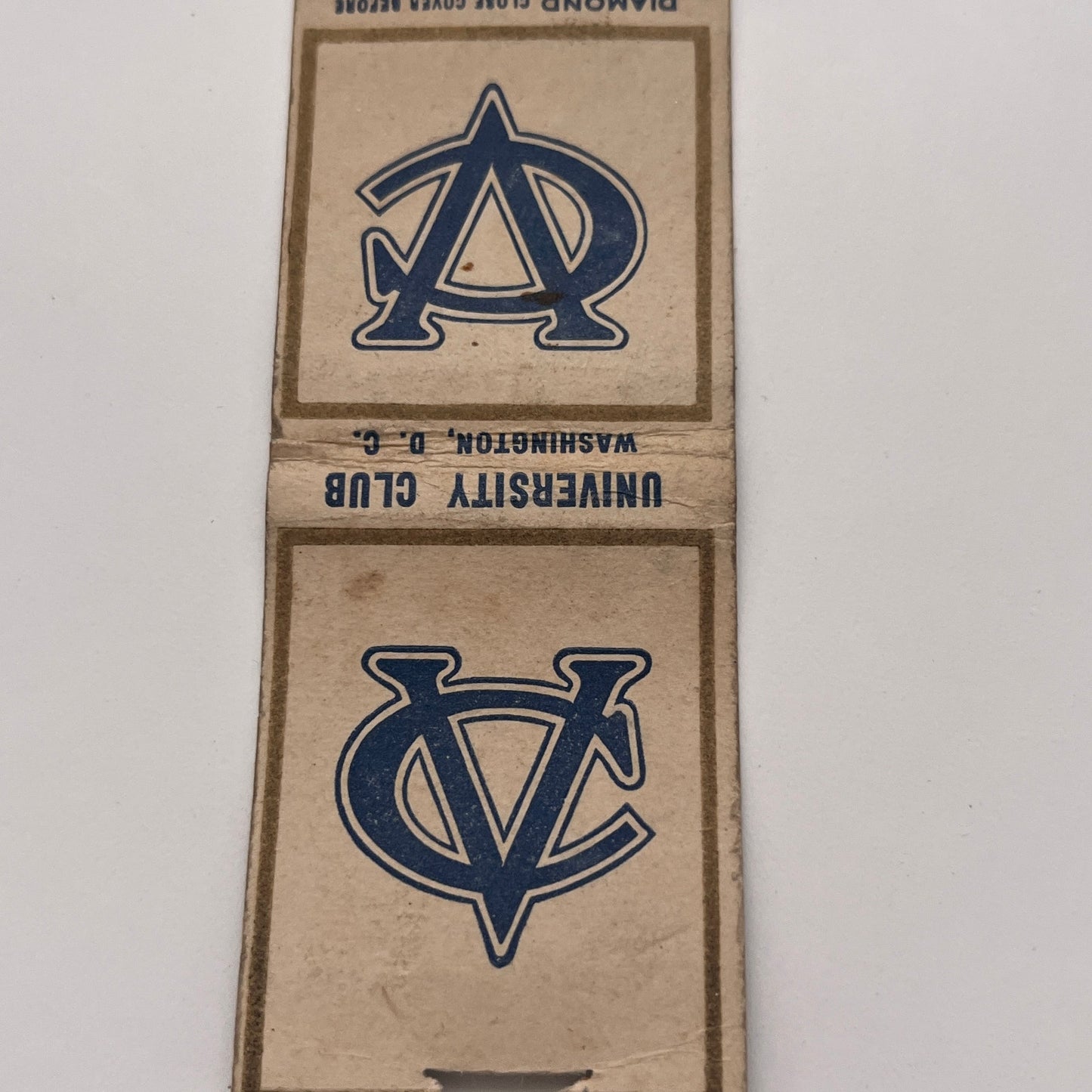 University Club Washington DC Vintage Matchbook Cover MM3-4
