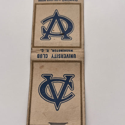 University Club Washington DC Vintage Matchbook Cover MM3-4