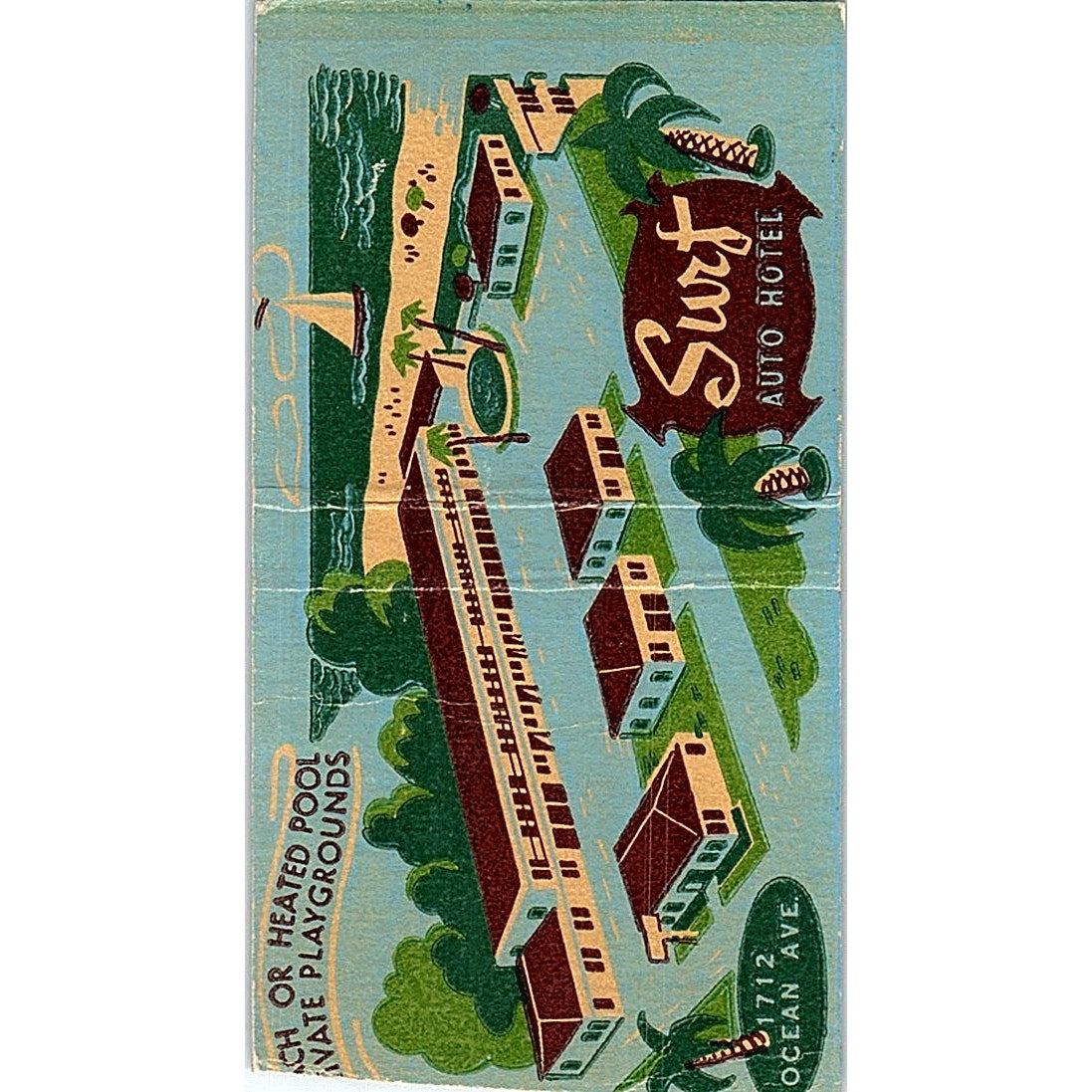 Surf Auto Hotel Santa Monica CA Vintage Matchbook Cover SF3-Y4