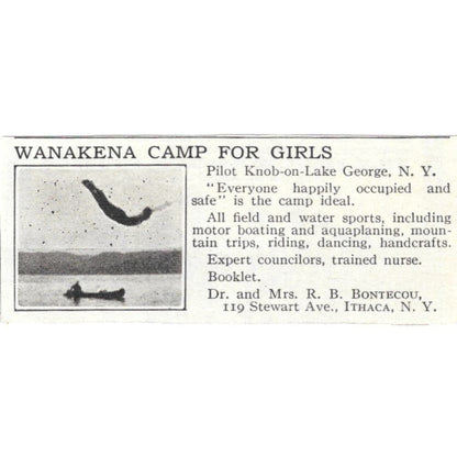 Wanakena Girls Camp Knob-On-Lake NY R.B. Bontecou c1918 Advertisement AE5-SV2