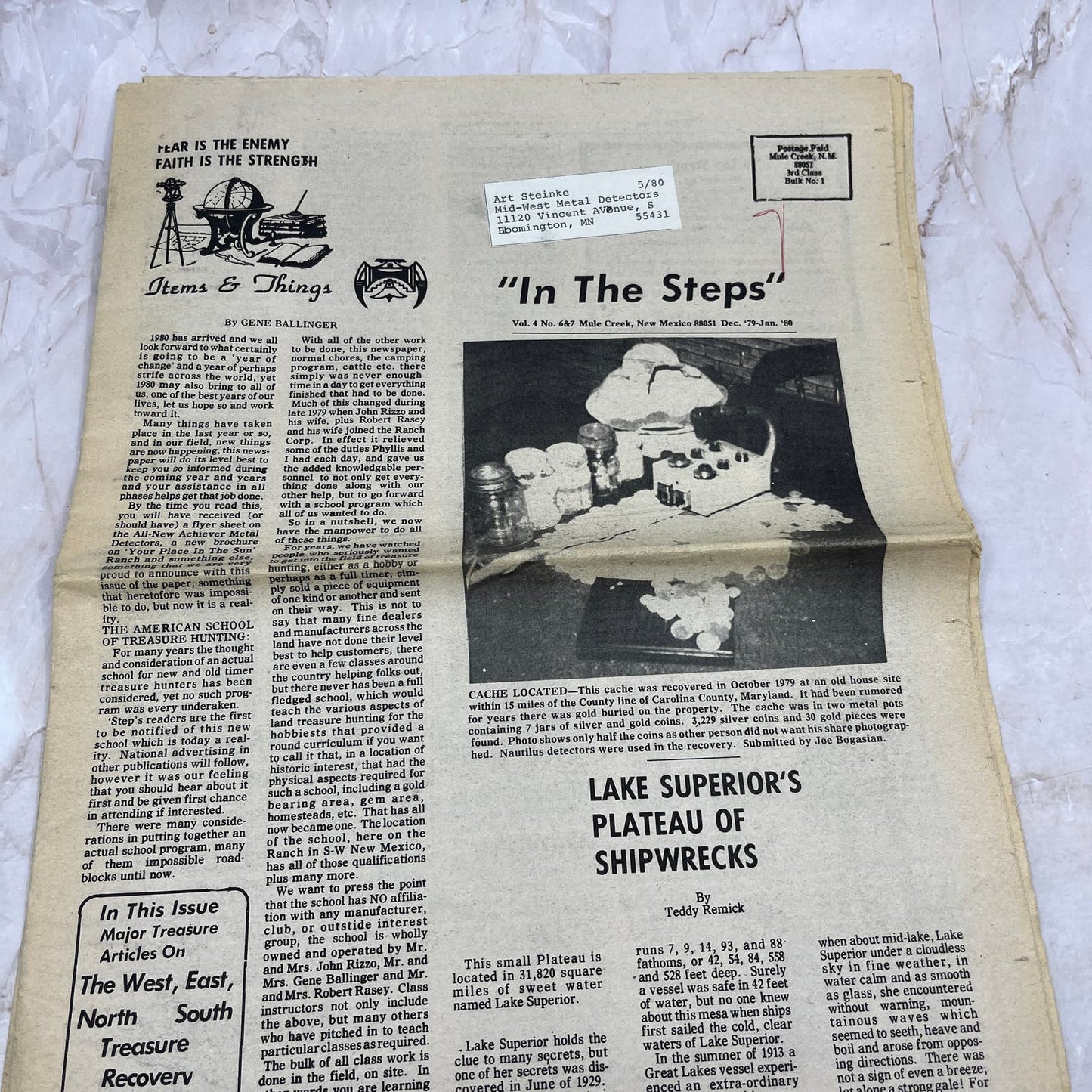 1980 Jan - In the Steps of the Treasure Hunter Newspaper - Mule Creek NM M11