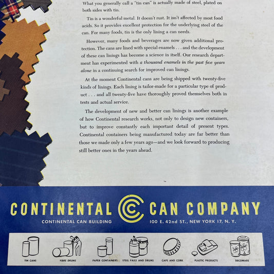 Continental Can Company New York 1951 Magazine Ad FL6-10