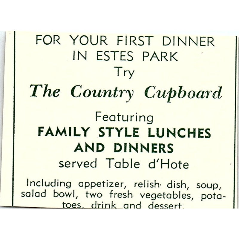 Bear Lake Lodge 1957 Estes Park CO Ad AG4-S10