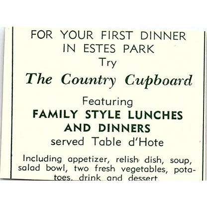 Bear Lake Lodge 1957 Estes Park CO Ad AG4-S10