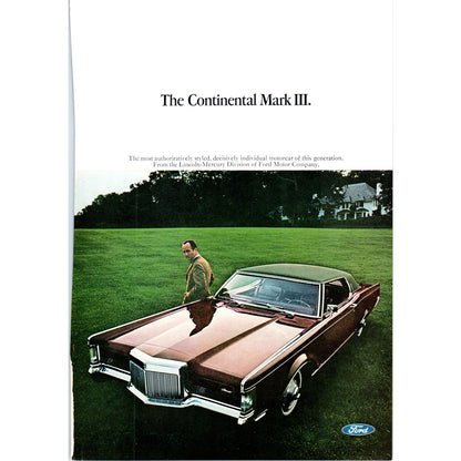 Lincoln Continental Mark III Automobile Car - Vintage Magazine Ad D20