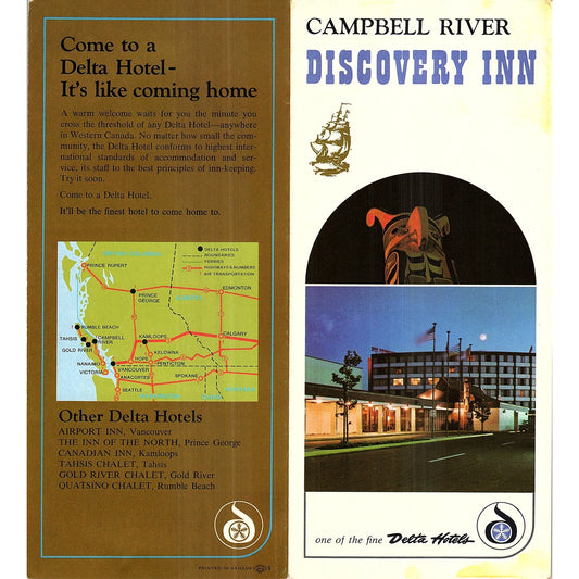 Campbell River Discovery Inn Vancouver BC Travel Brochure TH2-TB4