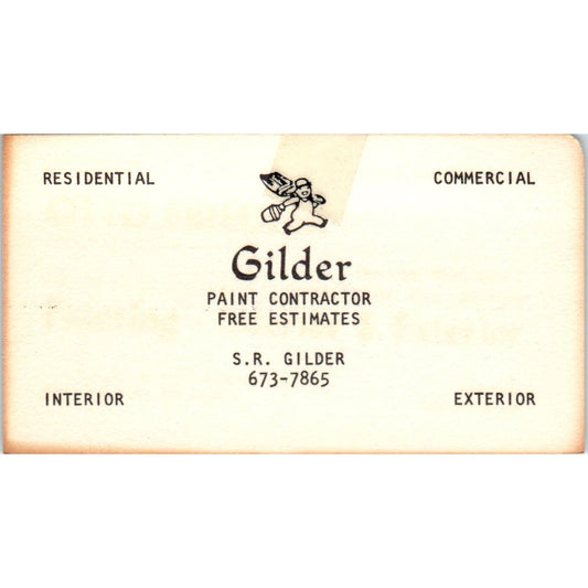 S.R. Gilder Paint Contractor Vintage Business Card SD8-B14