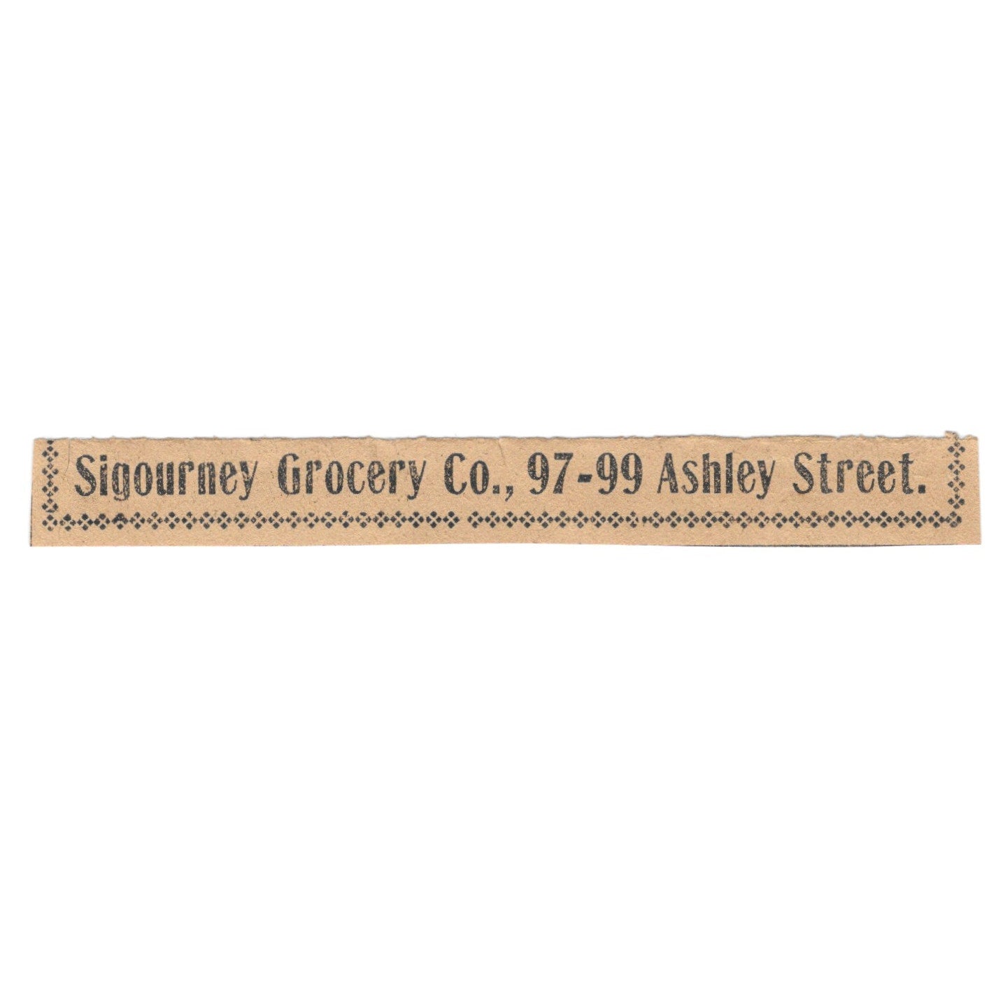 Sigourney Grocery Company Ashley Street Hartford 1901 Newspaper Ad AD8-H3