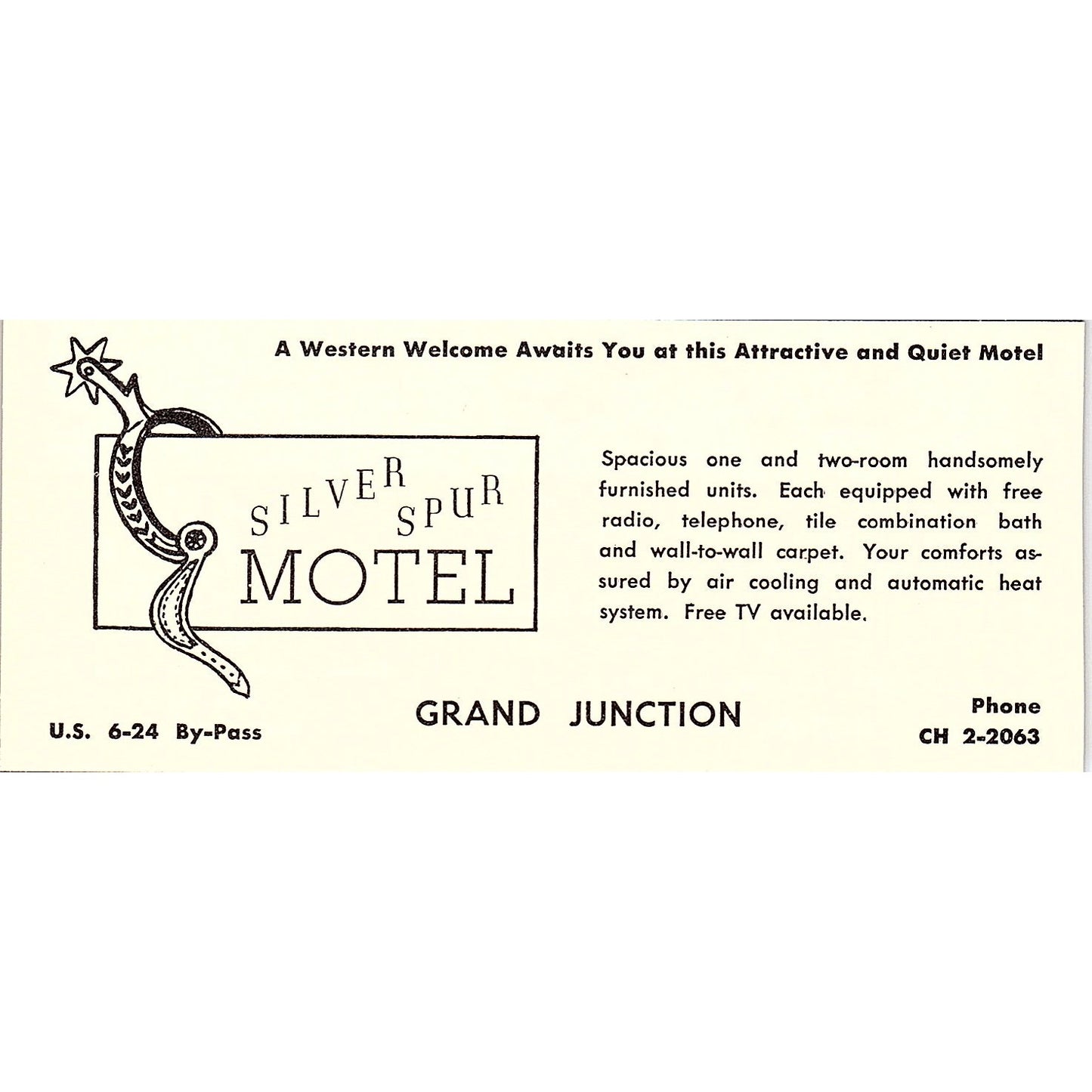 Silver Spur Motel Grand Junction CO 1958 Ad AG1-M2