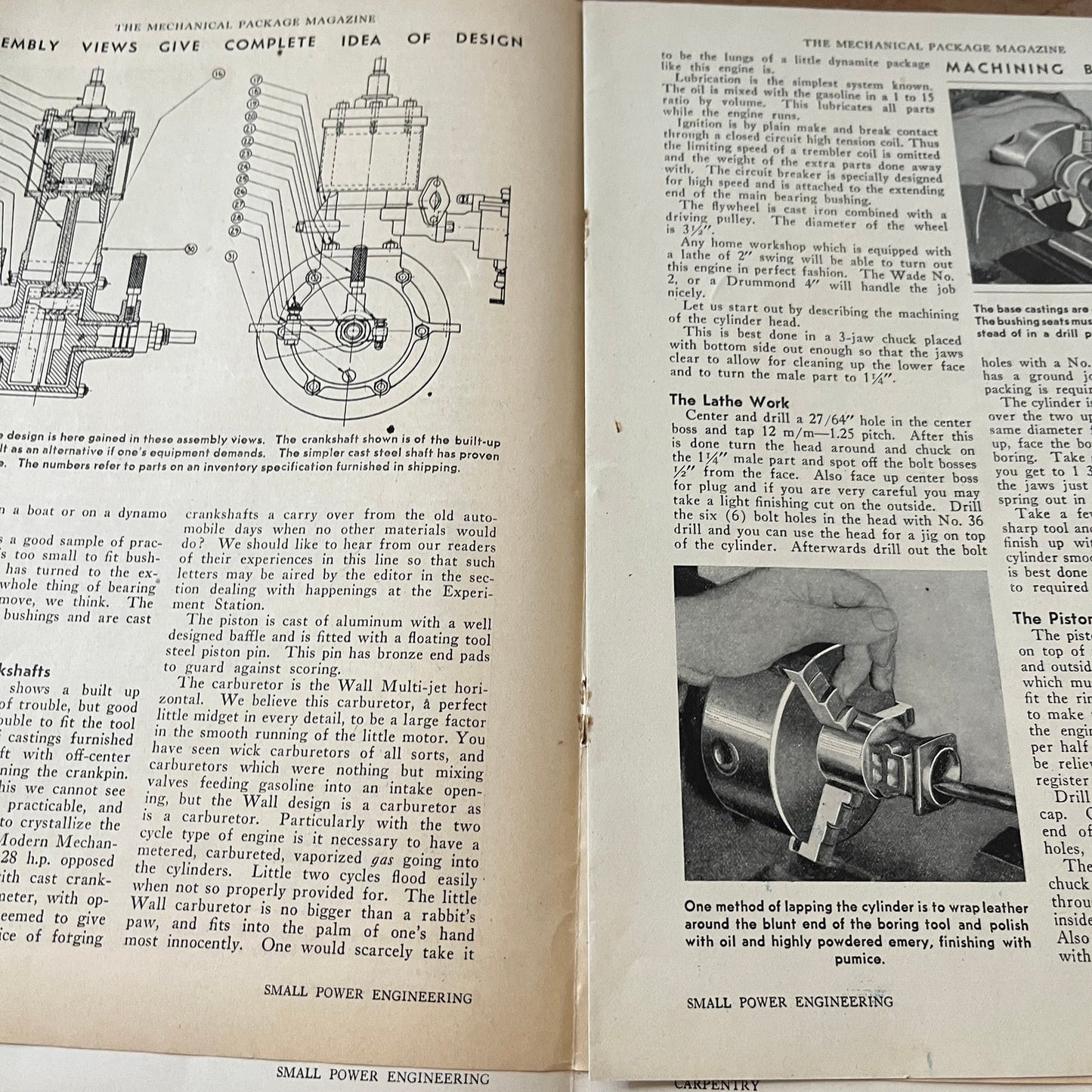 Build Your Own Engine Guide & Blueprints Elmer Wall 5 Pages 1931 Article AG1-13