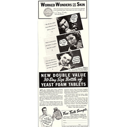 Northwestern Yeast Co. Yeast Foam Tablets Chicago IL 1937 Ad SV1-6