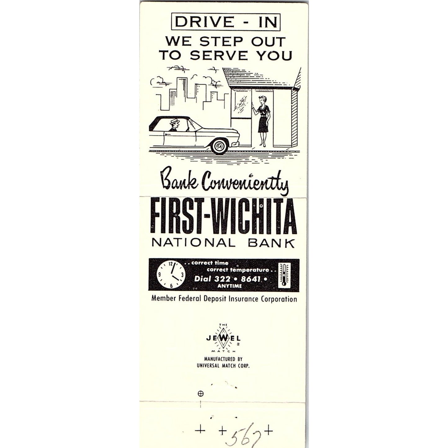 First Wichita National Bank Wichita Falls TX Vintage Matchbook TB6-MB2-8