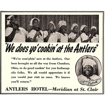 Antlers Hotel Meridian at St. Clair Indianapolis IN Evansville 1941 Ad SAG4-H2
