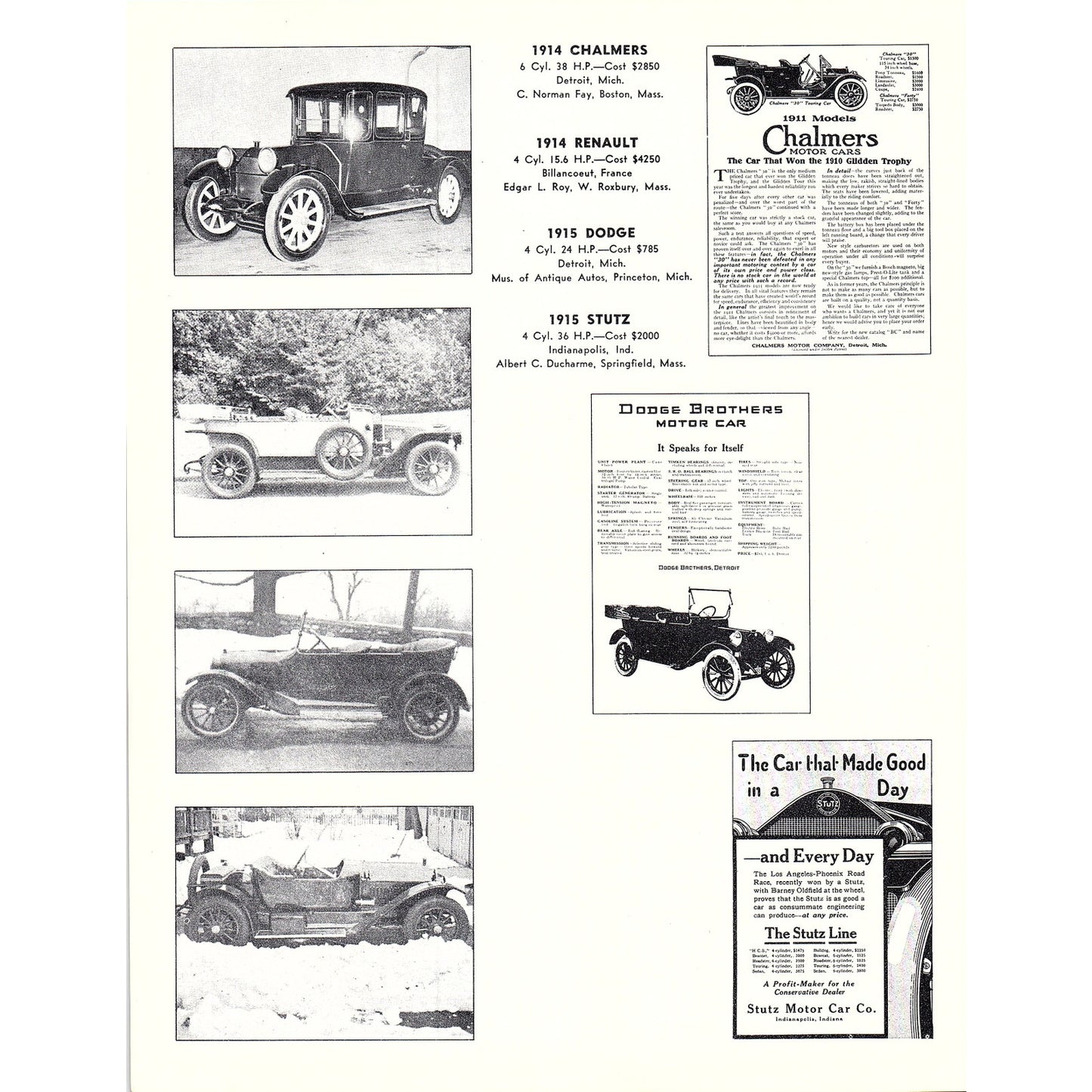 Photos of Cars from 1950 Antique Auto Show Cadet Armory Boston (6 Pages) AF6-8