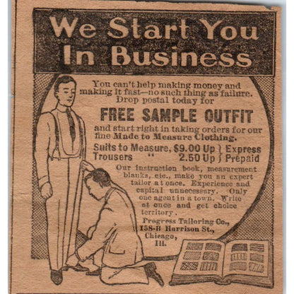 Progress Tailoring Co Sample Outfit Offer Chicago IL 1906 Original Ad AB6-CL1