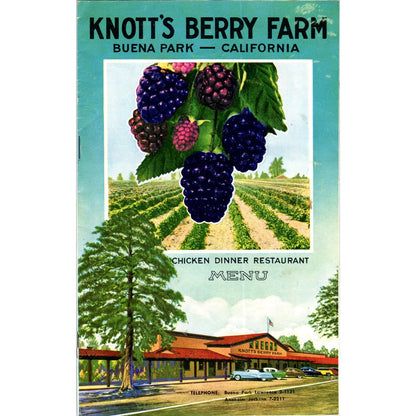 1953 Knott's Berry Farm Menu and Travel Guide Book Buena Park CA AE8