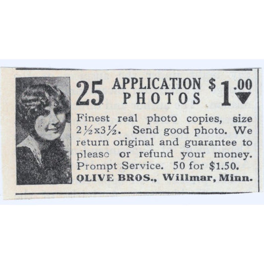 25 Photos Olive Bros Willmar MN 1930s Magazine Advertisement AE4-I3