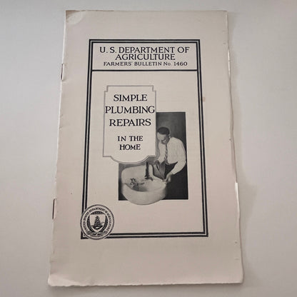 Simple Plumbing Repairs in the Home 1936 USDA Farm Bulletin TK2-XB5