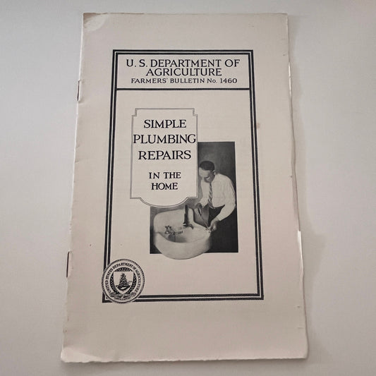 Simple Plumbing Repairs in the Home 1936 USDA Farm Bulletin TK2-XB5