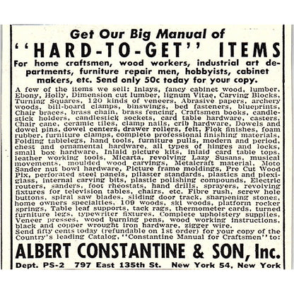 Albert Constantine & Son Inc Hard-to-Get Items NY 1955 Ad AF9-M4