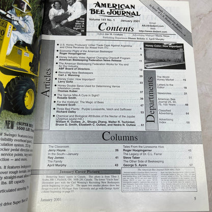 2001 Jan American Bee Journal Magazine Bees Beekeeping Honey M7