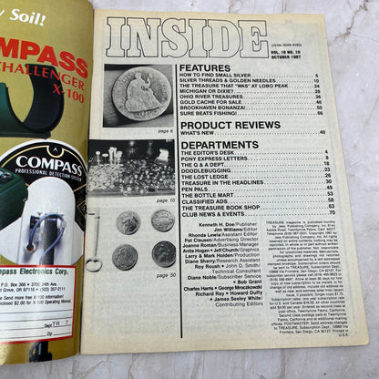 1987 Oct - Treasure Magazine - Treasure Hunting Metal Detecting Gold Coins M10