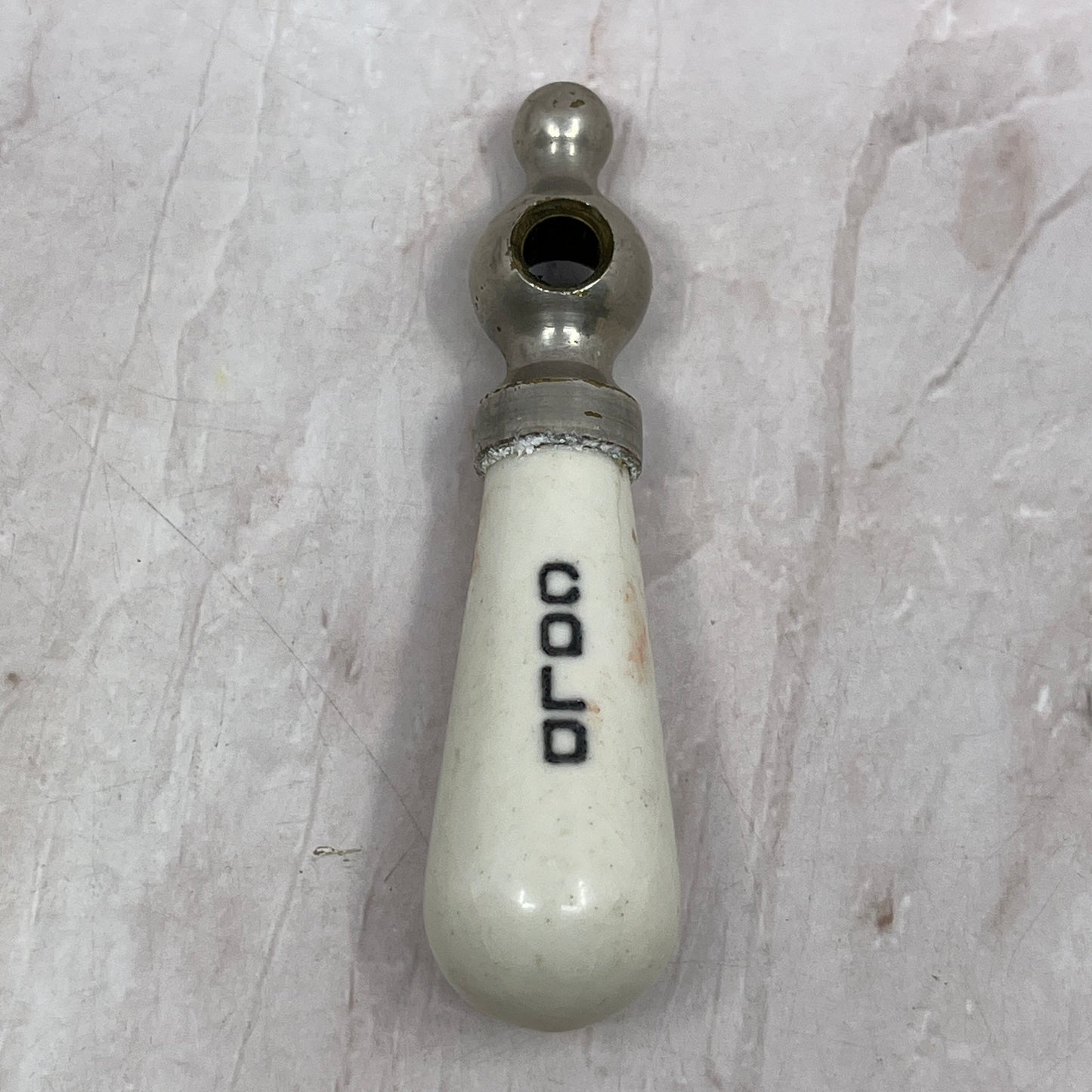 Antique Restoration Porcelain Cold Faucet Handle White Salvage Bathroom SF4
