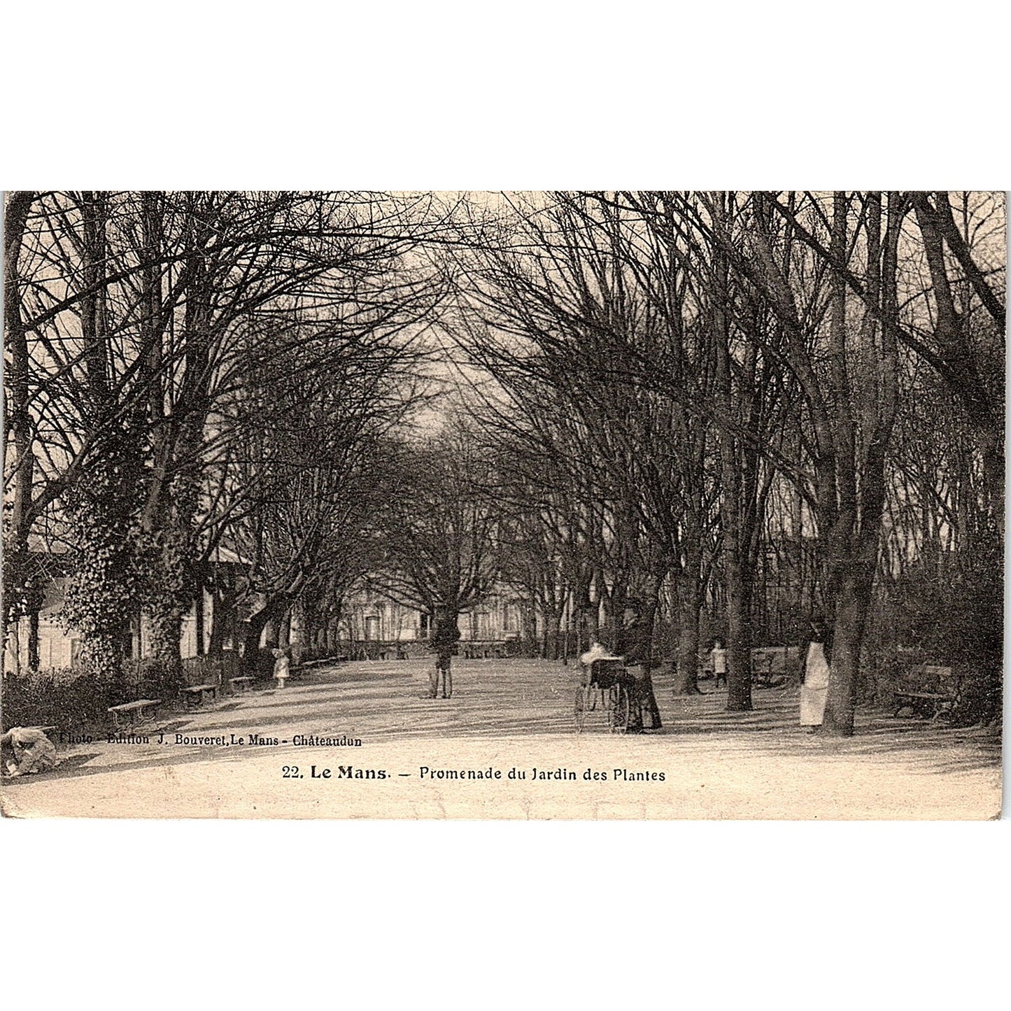 Le Mans Promenade Du Jardin Des Plantes J Bouveret French Antique Postcard PE10
