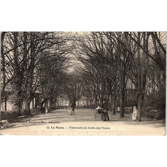 Le Mans Promenade Du Jardin Des Plantes J Bouveret French Antique Postcard PE10